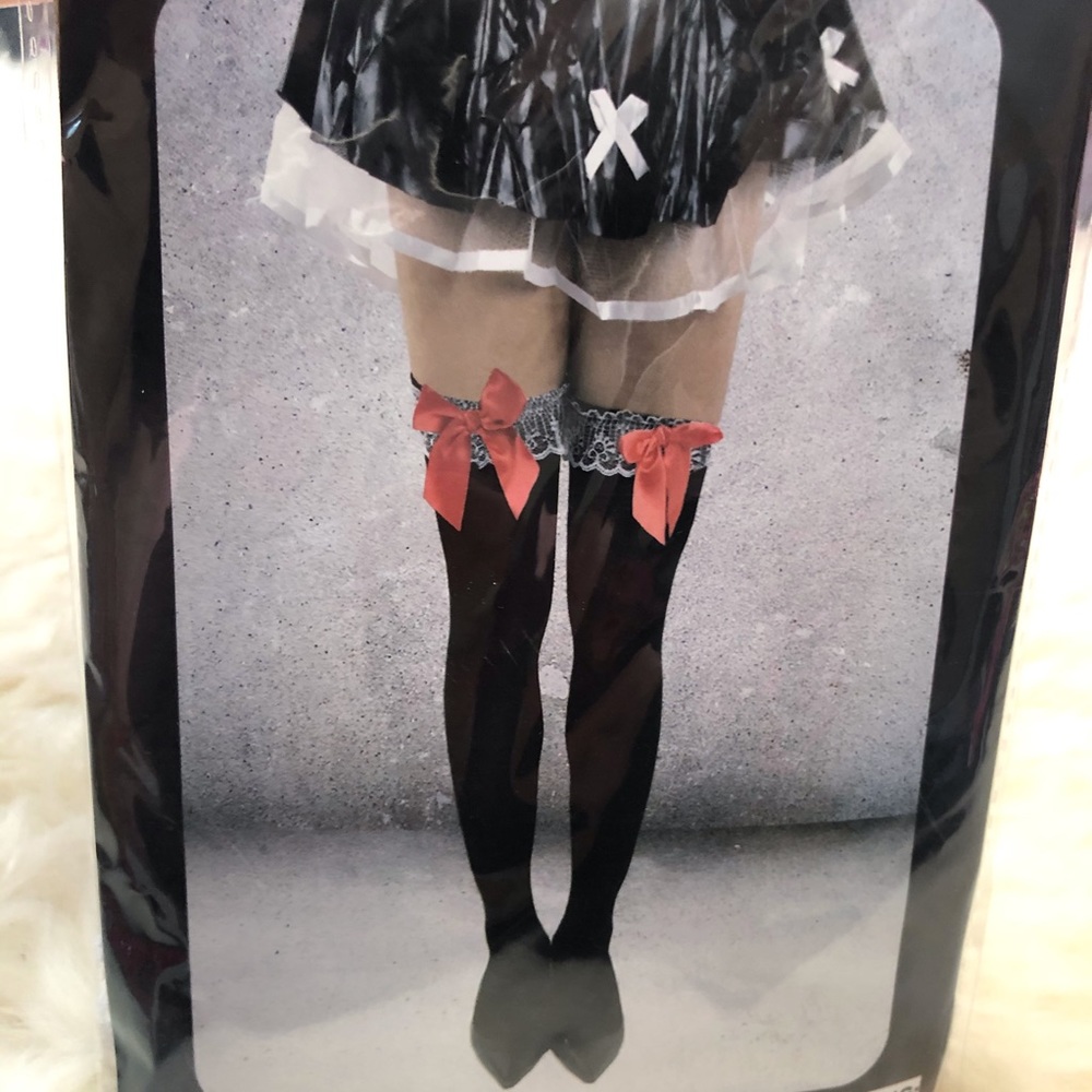 New sexy red bow knee high stockings socks